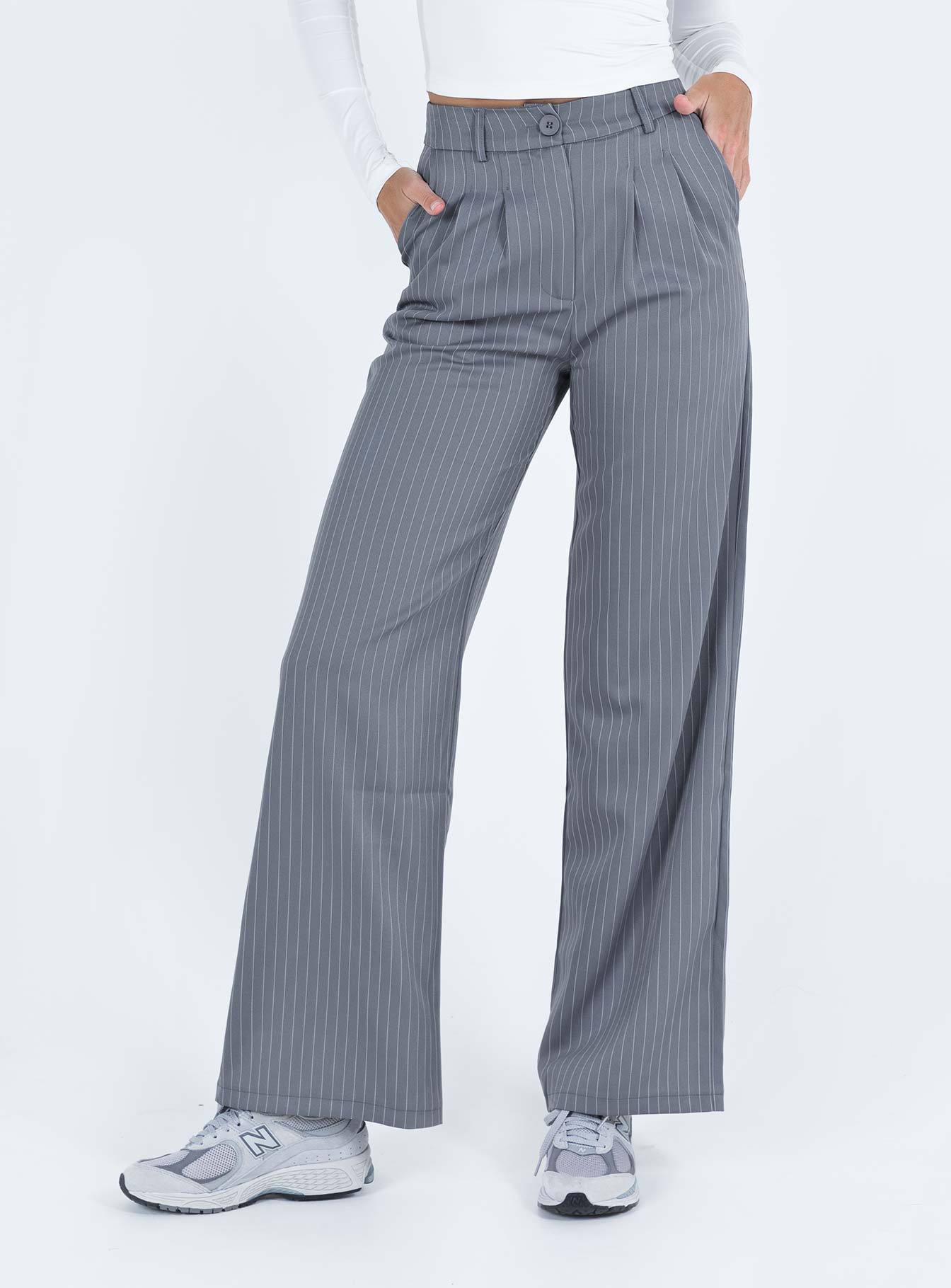 Archer Pants Pinstripe Grey Tall - Image 2