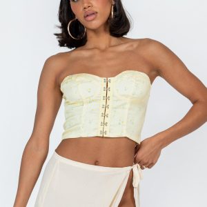 Allyson Strapless Top Yellow