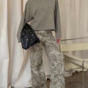 Mckinley Mid Rise Wide Leg Jeans Camouflage