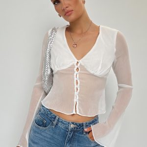 Bardo Long Sleeve Top White