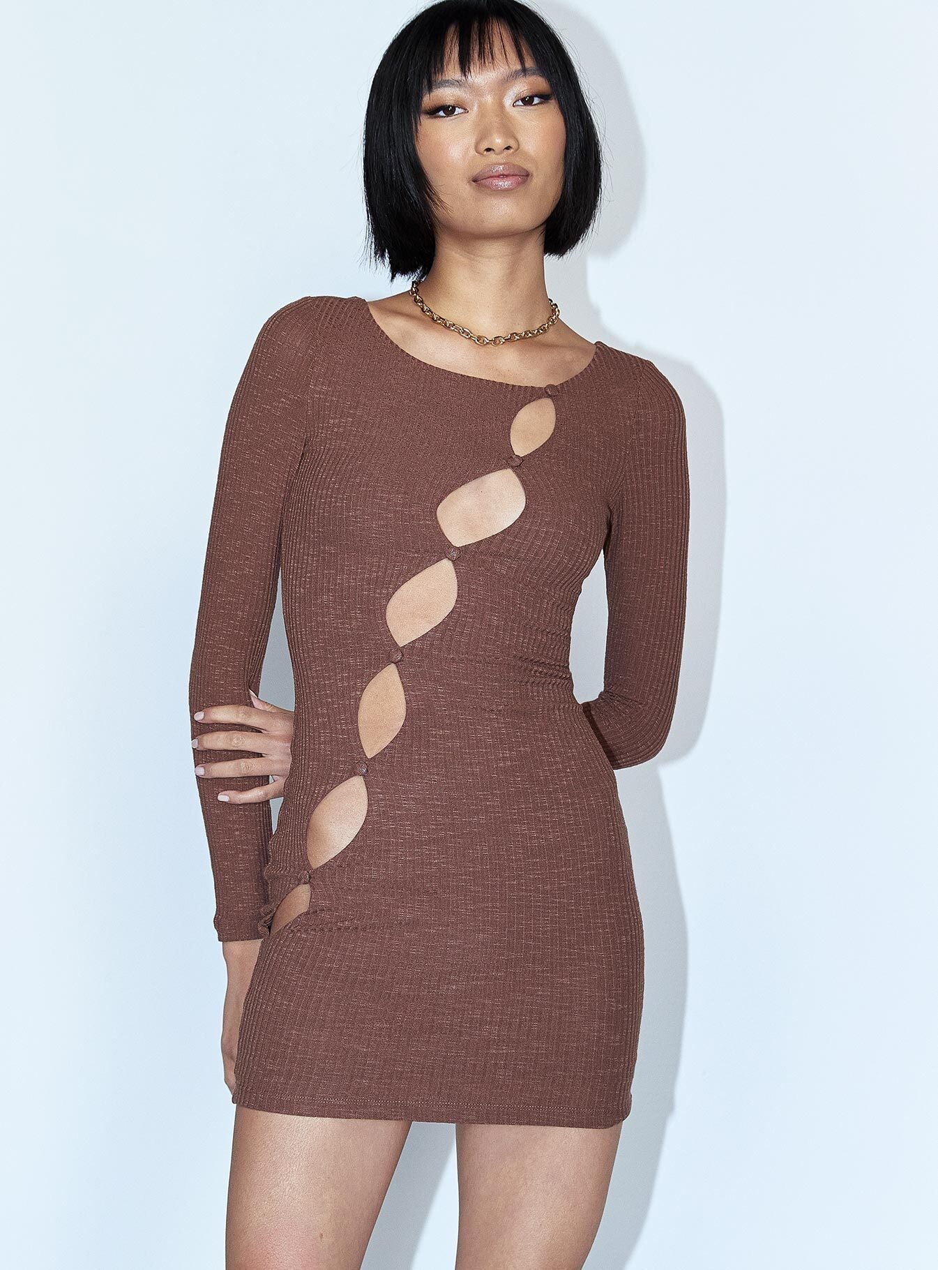 Jonty Mini Dress Chocolate - Image 2