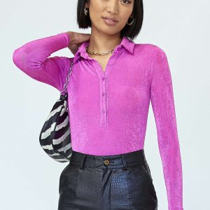 Elody Long Sleeve Bodysuit Purple