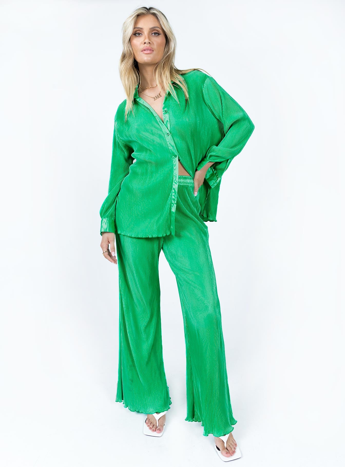 Lennix Plisse Set Green - Image 2