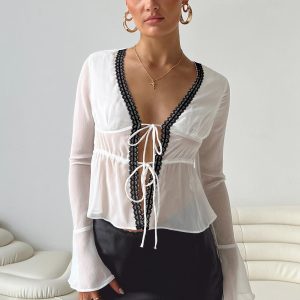 Taliyah Long Sleeve Top White