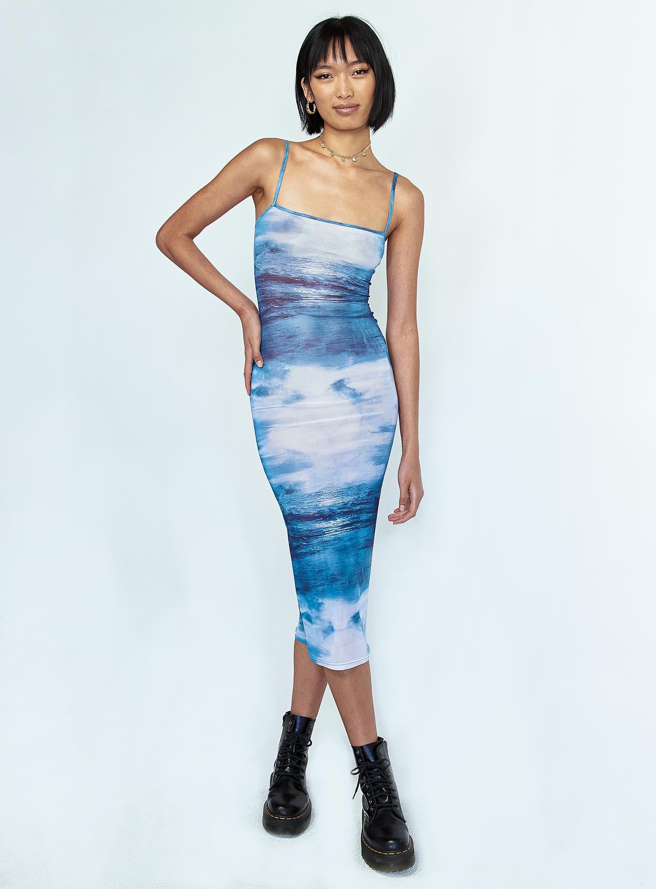 Charmed Midi Dress Blue Moonlight - Image 4