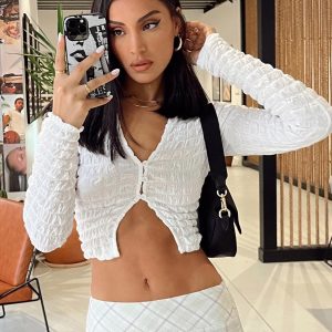 Winfrey Long Sleeve Top White