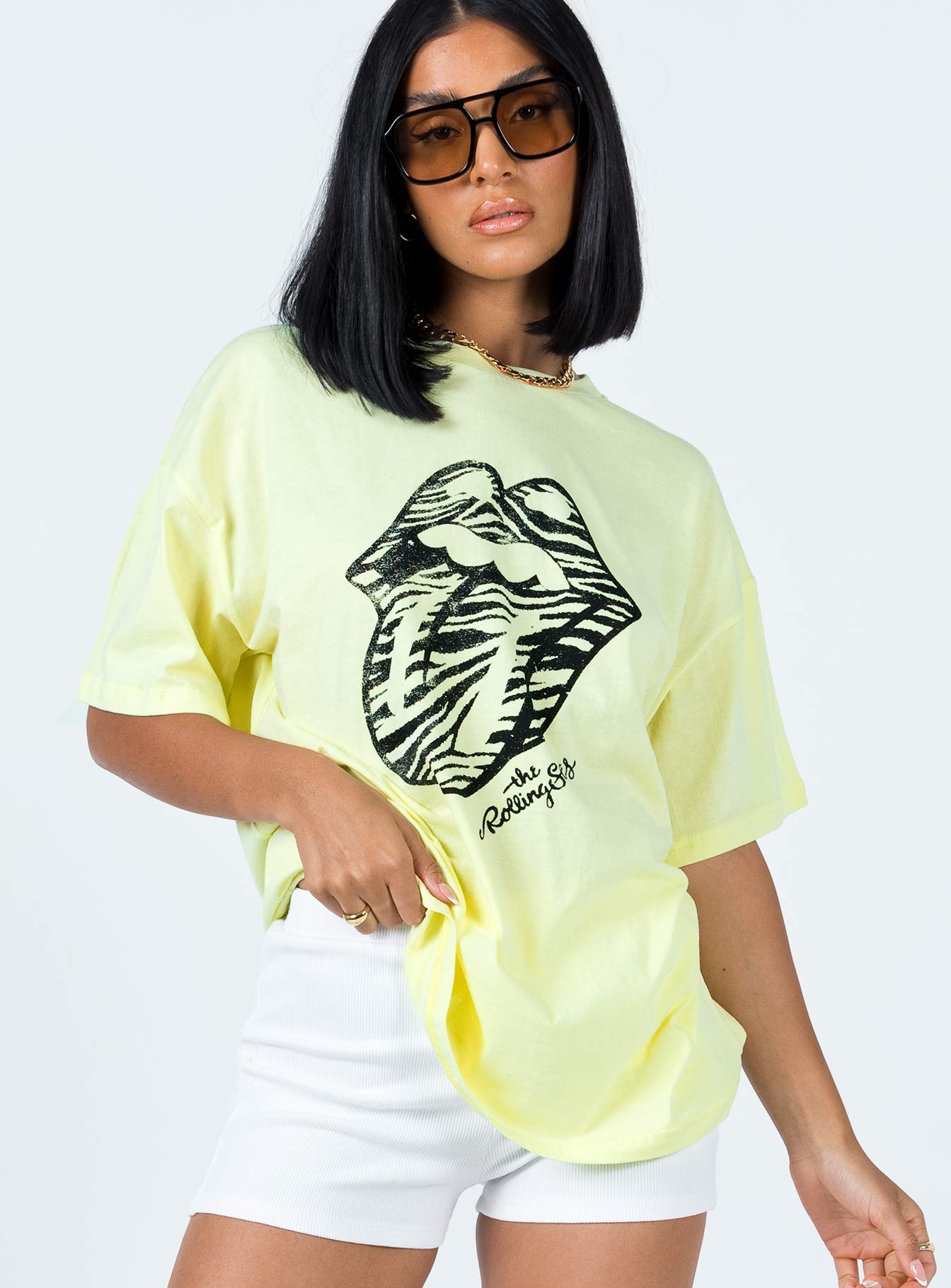 The Rolling Stones Start Me Up Oversized Tee Green - Image 2