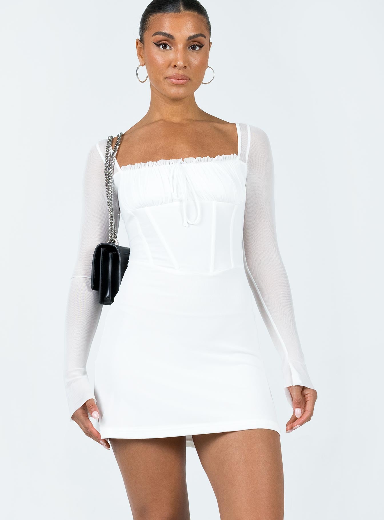 Clermont Corset Mini Dress White - Image 2