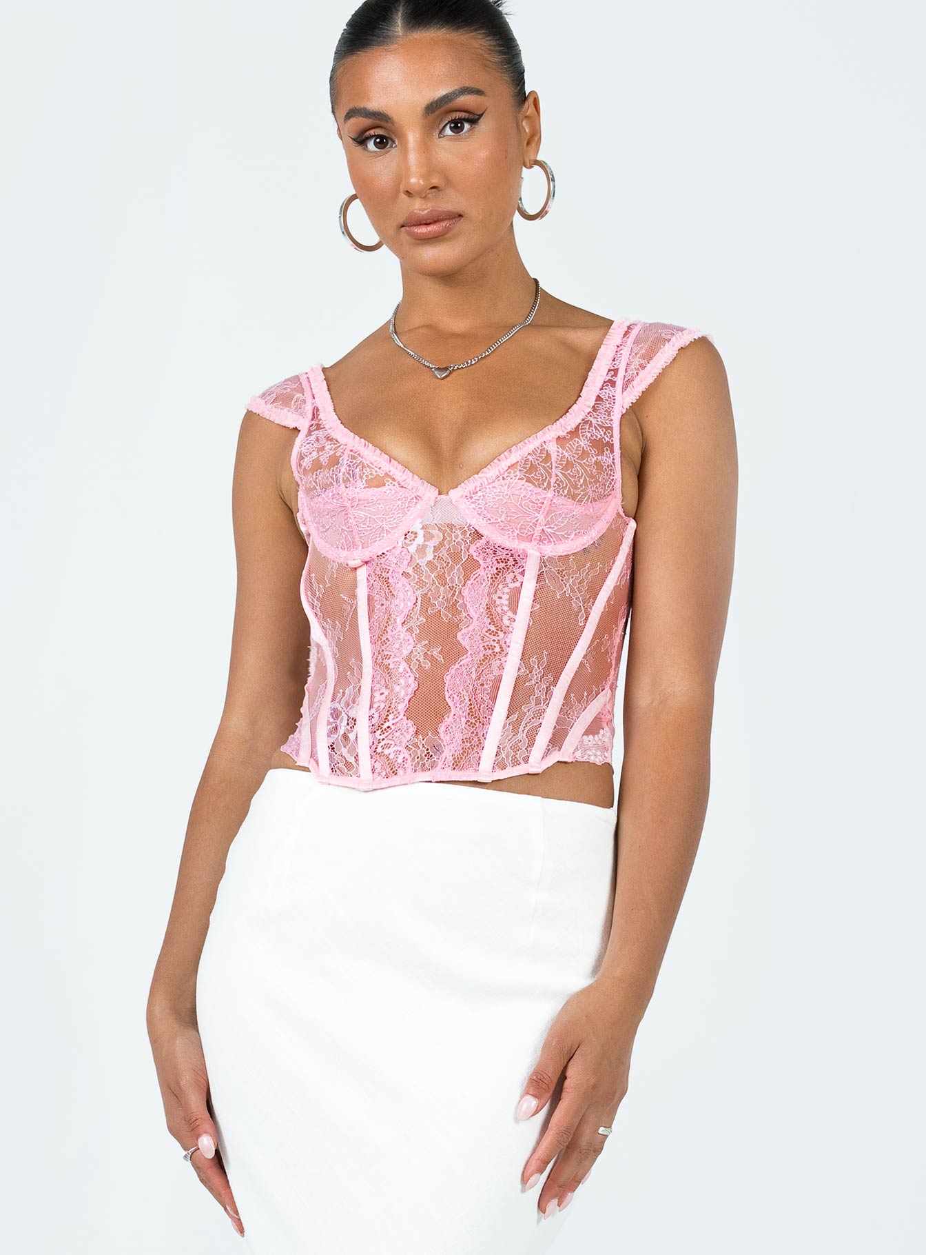 Some Like It Hot Lace Corset Pink - Image 2