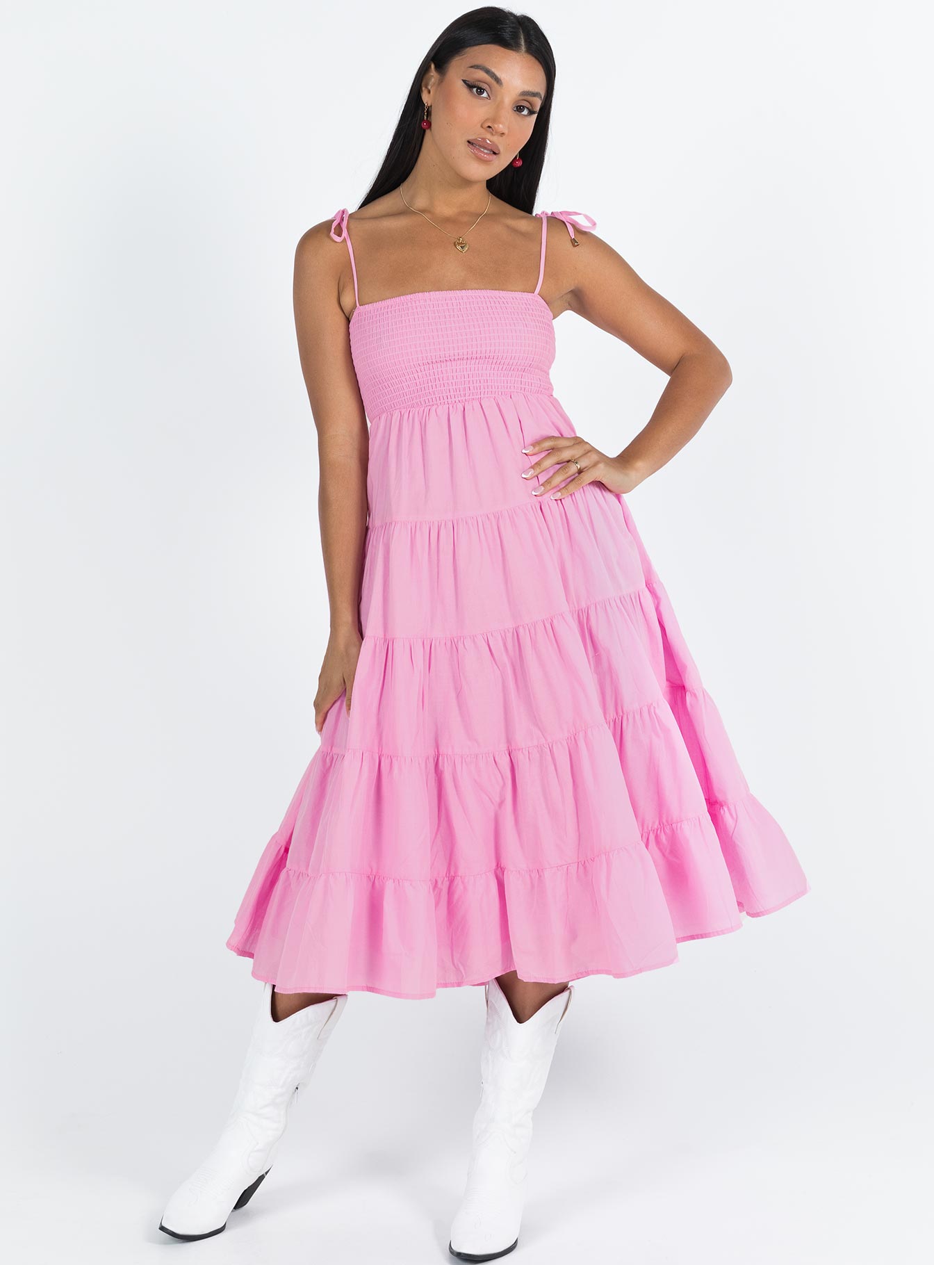 Macer Maxi Dress Pink - Image 2