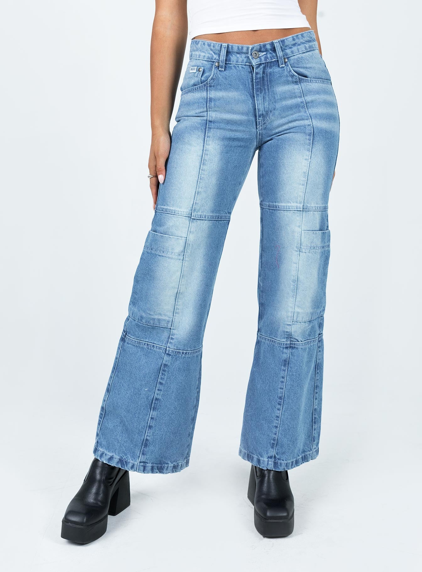 The Ragged Priest Low Rise Dad Jean Light Blue - Image 2