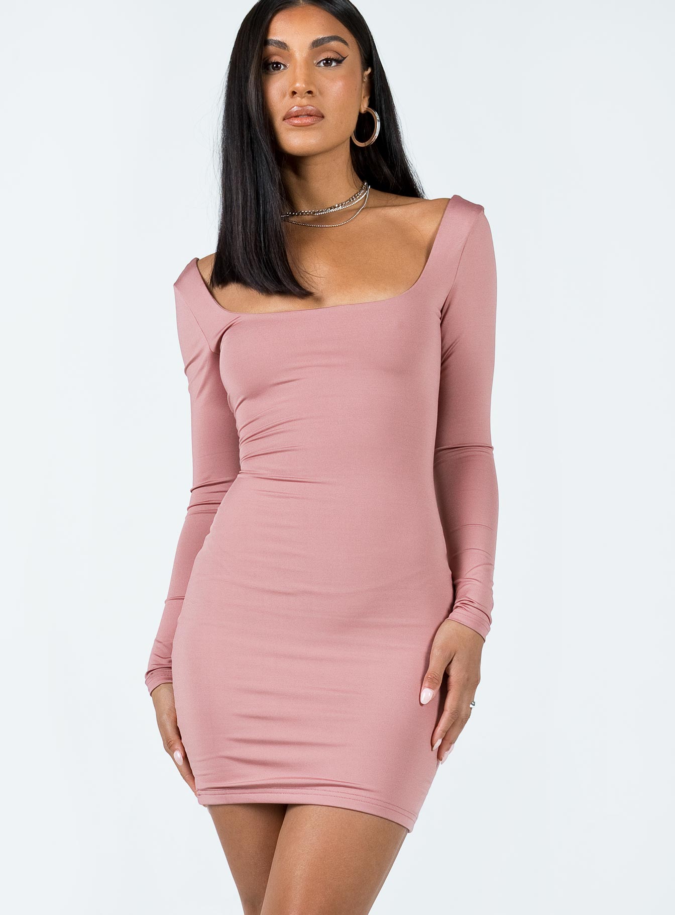 Maroy Long Sleeve Mini Dress Mauve - Image 2