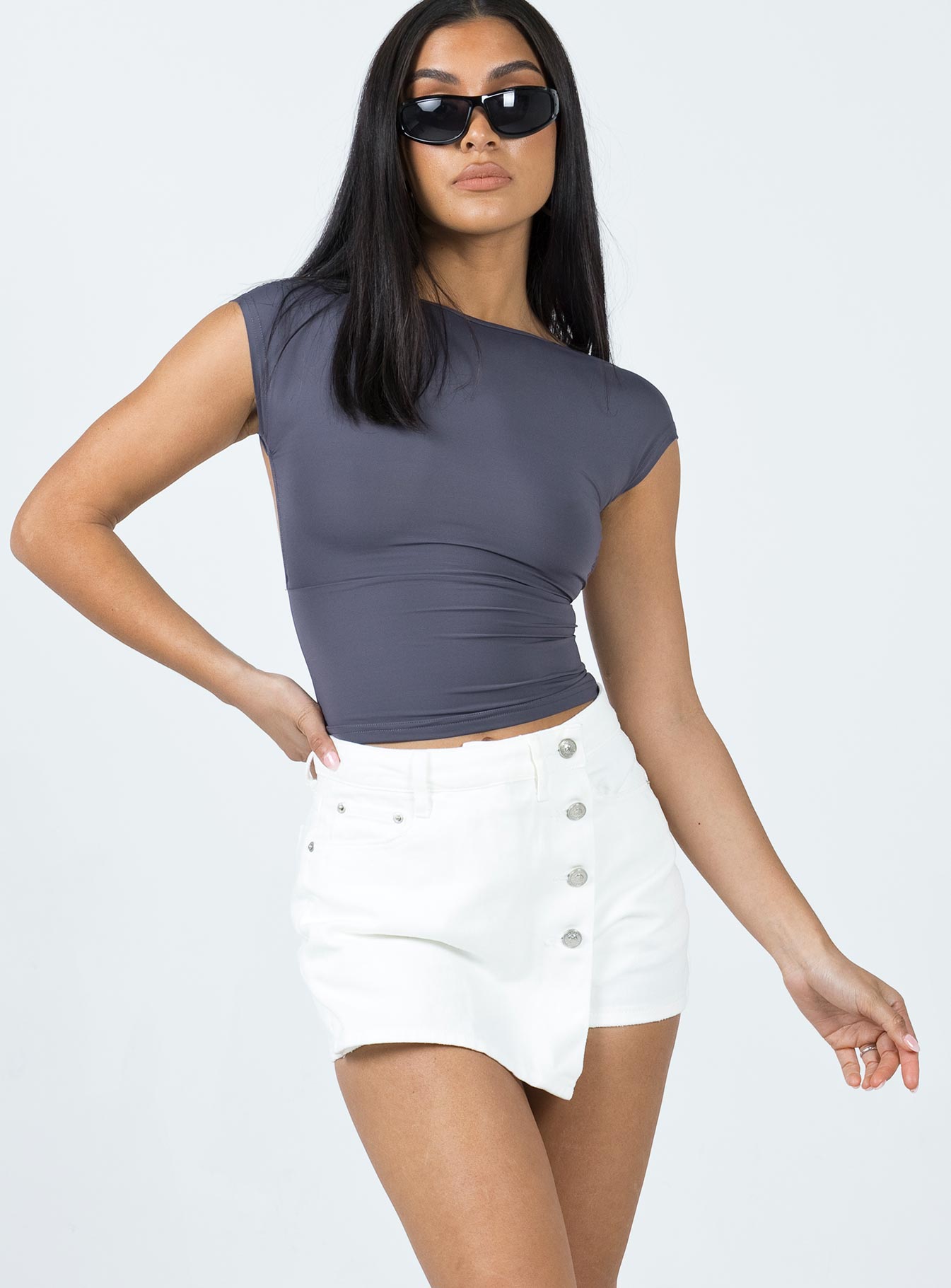 Thronton Denim Shorts White - Image 2