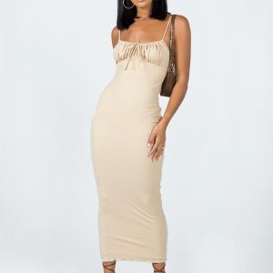 Slow Dancing Maxi Dress Beige