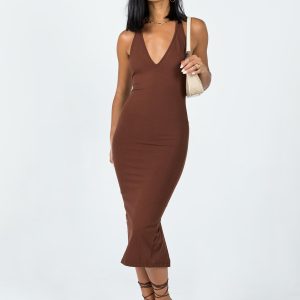Aditya Midi Dress Brown