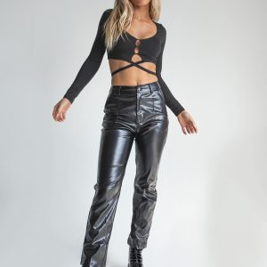 Lillie PU Pants Black