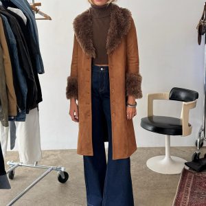 After Party Shearling Jacket Brown