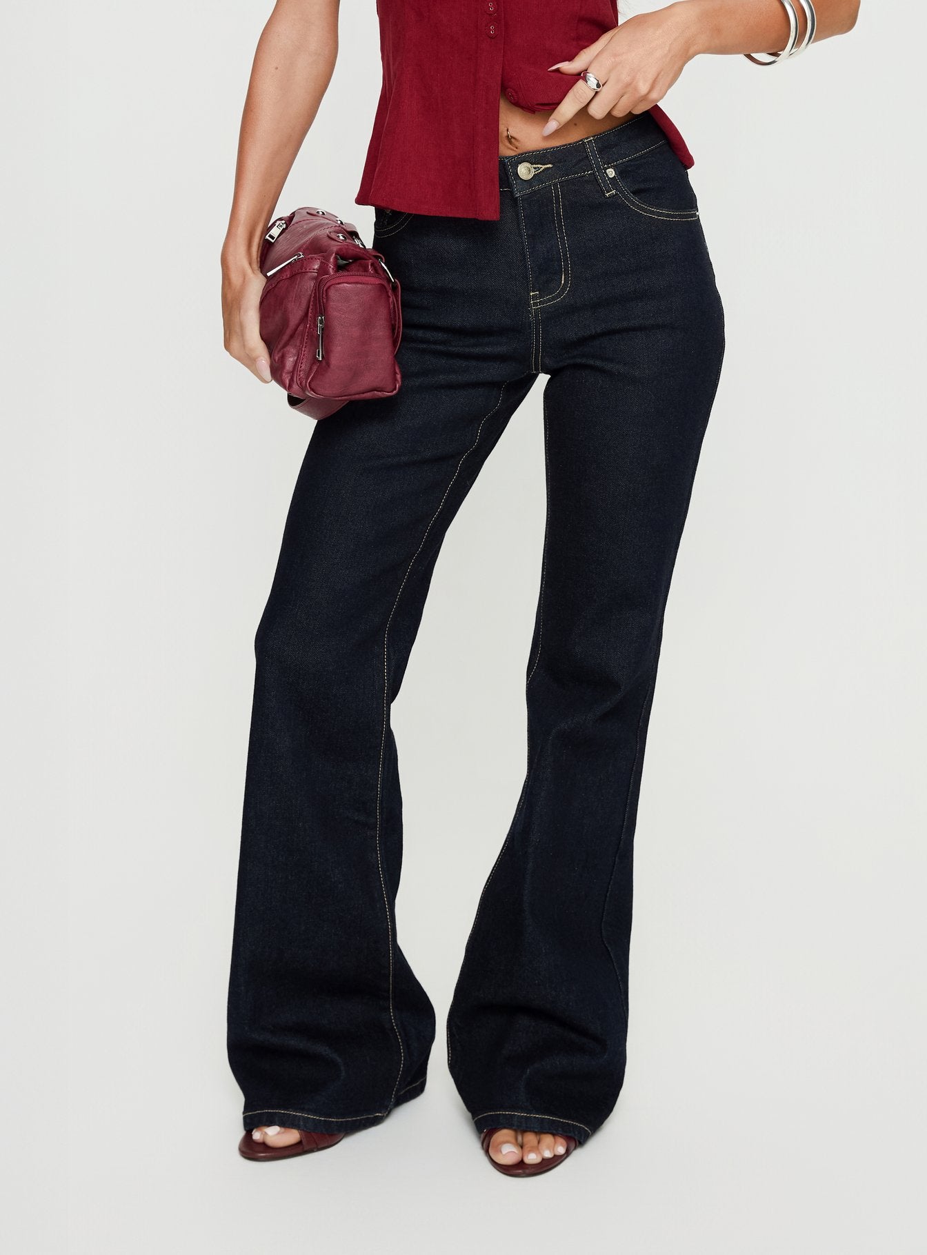 Magic Mirror Mid Rise Bootleg Jeans Raw Indigo - Image 2