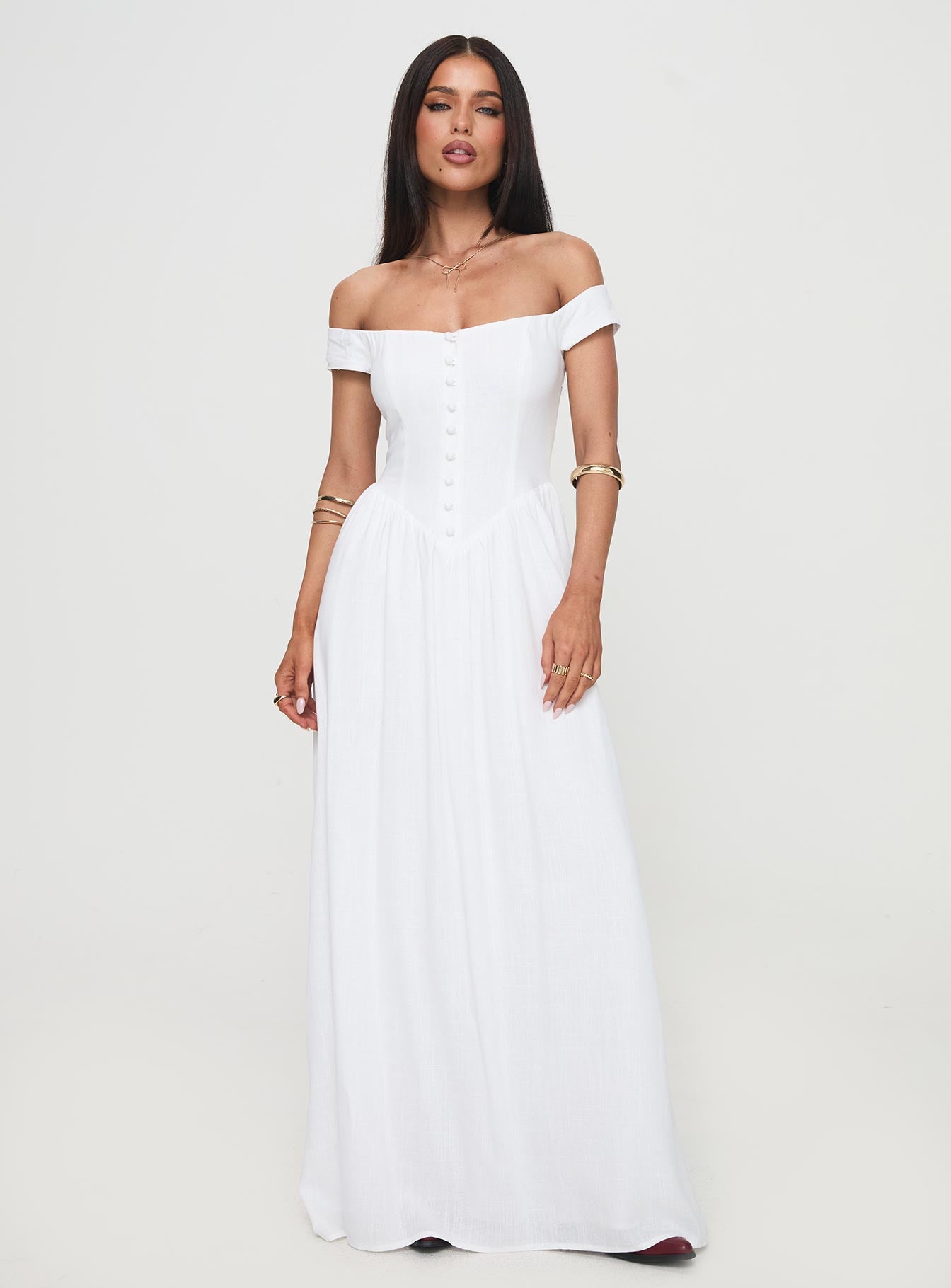 Romantic Maxi Dress White - Image 3