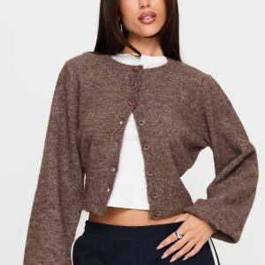 Dawsen Button Down Cardigan Brown