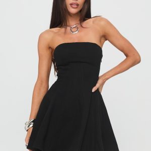 Zavira Strapless Playsuit Black