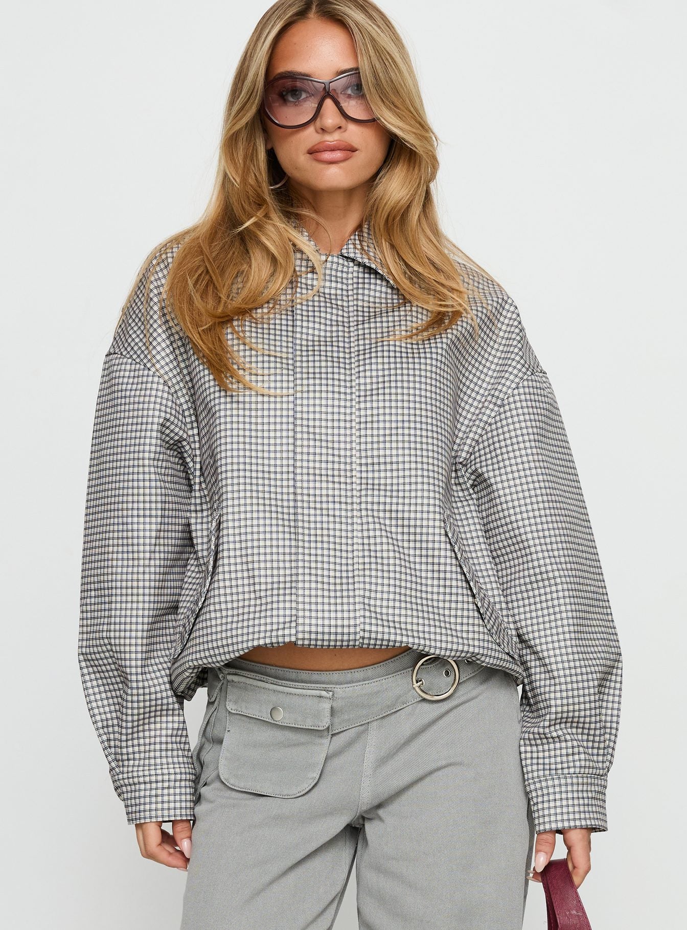 Kenny Bomber Jacket Cream Check - Image 2