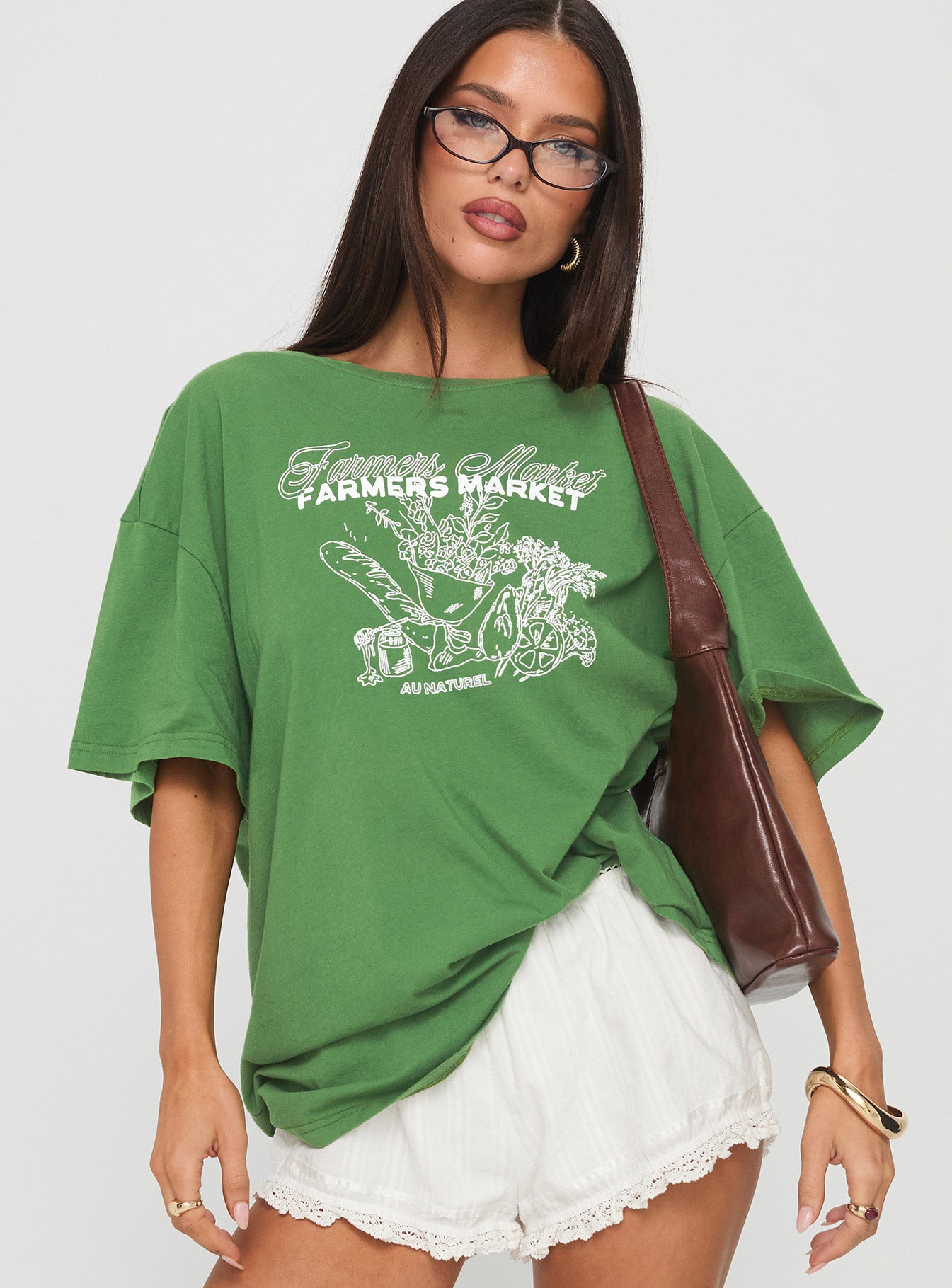 Farmers Market Oversized Graphic Tee Green - Image 2