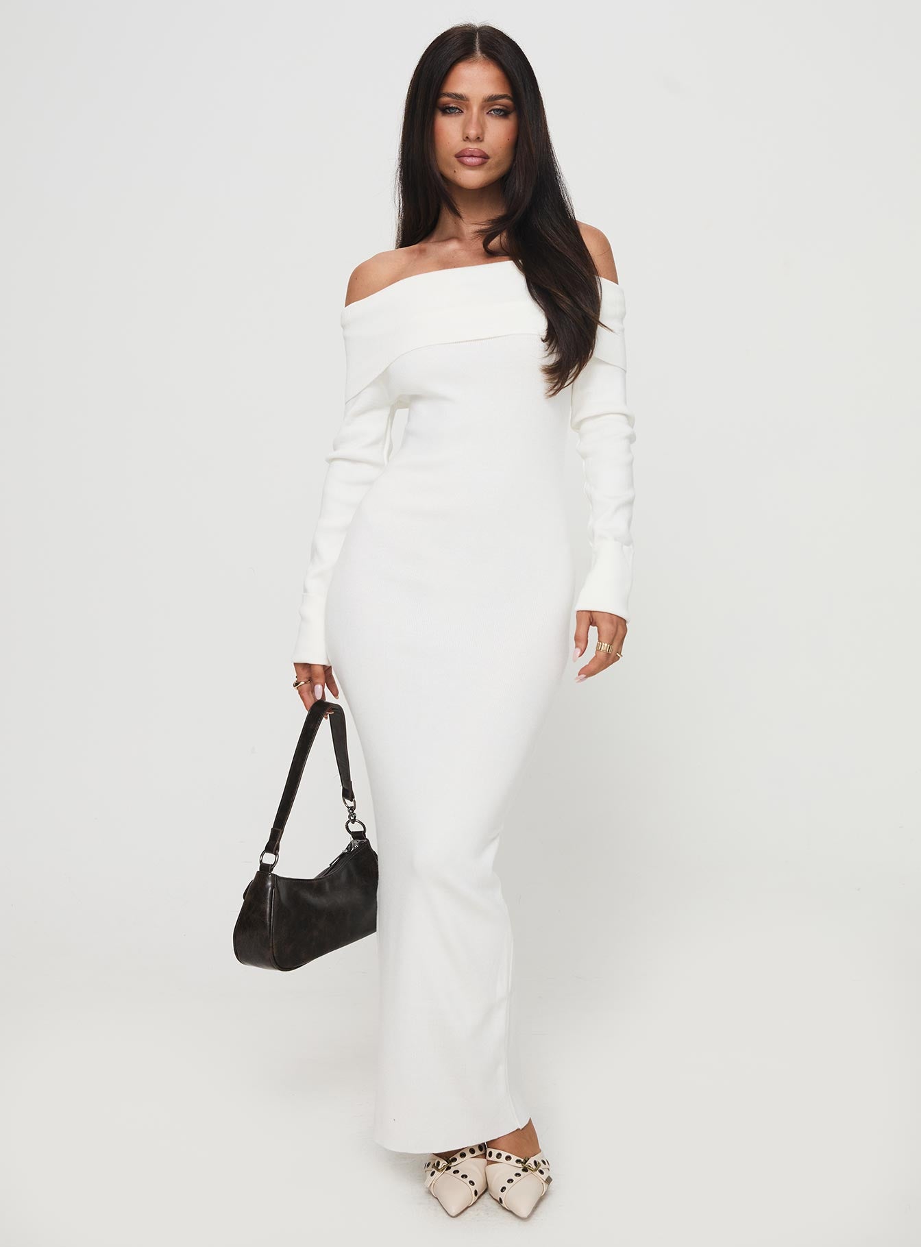 Celestara Off The Shoulder Maxi Dress White - Image 2