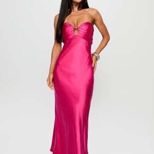Cyprian Strapless Maxi Dress Hot Pink