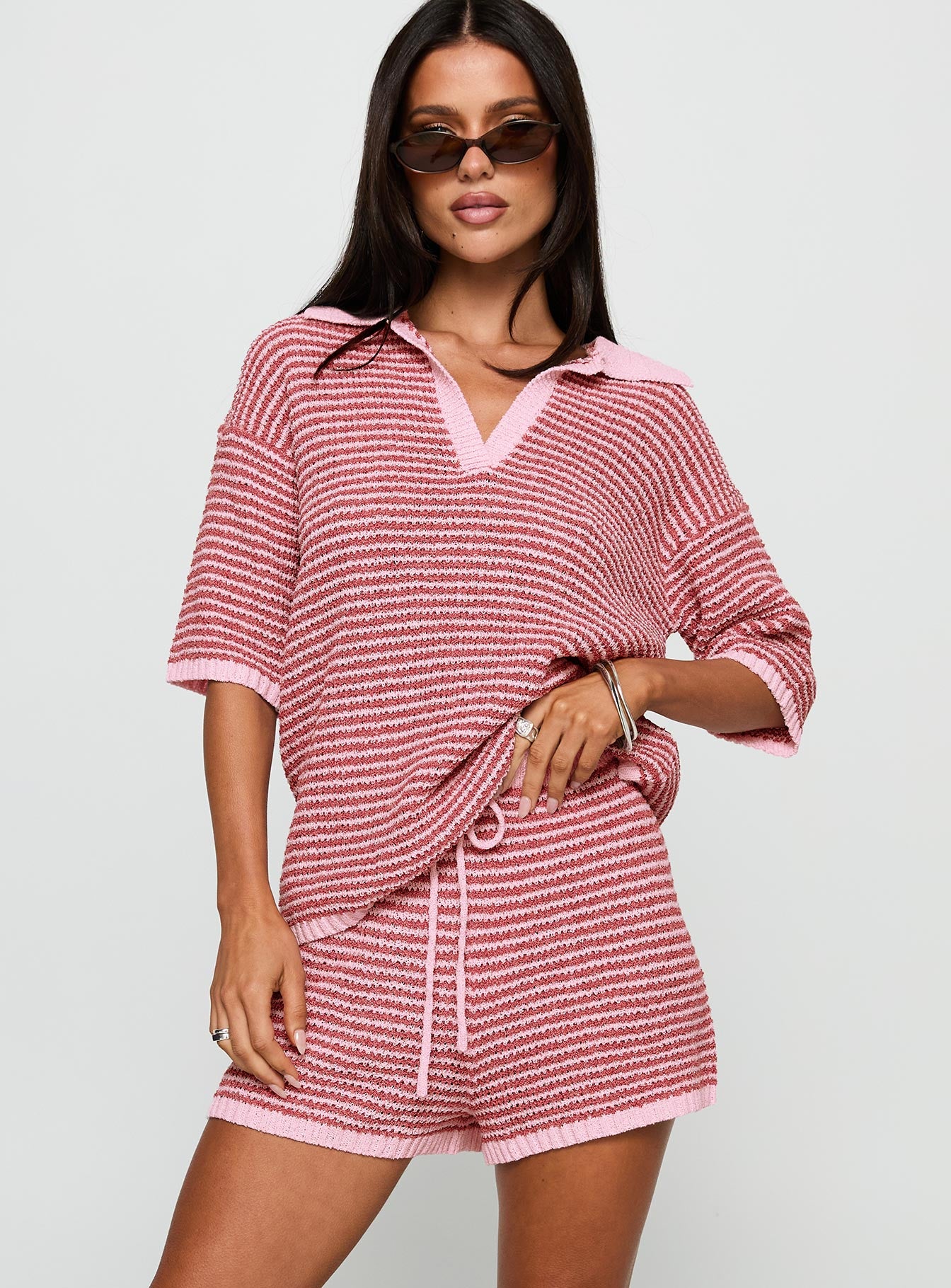 Pacifique Crochet Shorts Pink Multi - Image 2