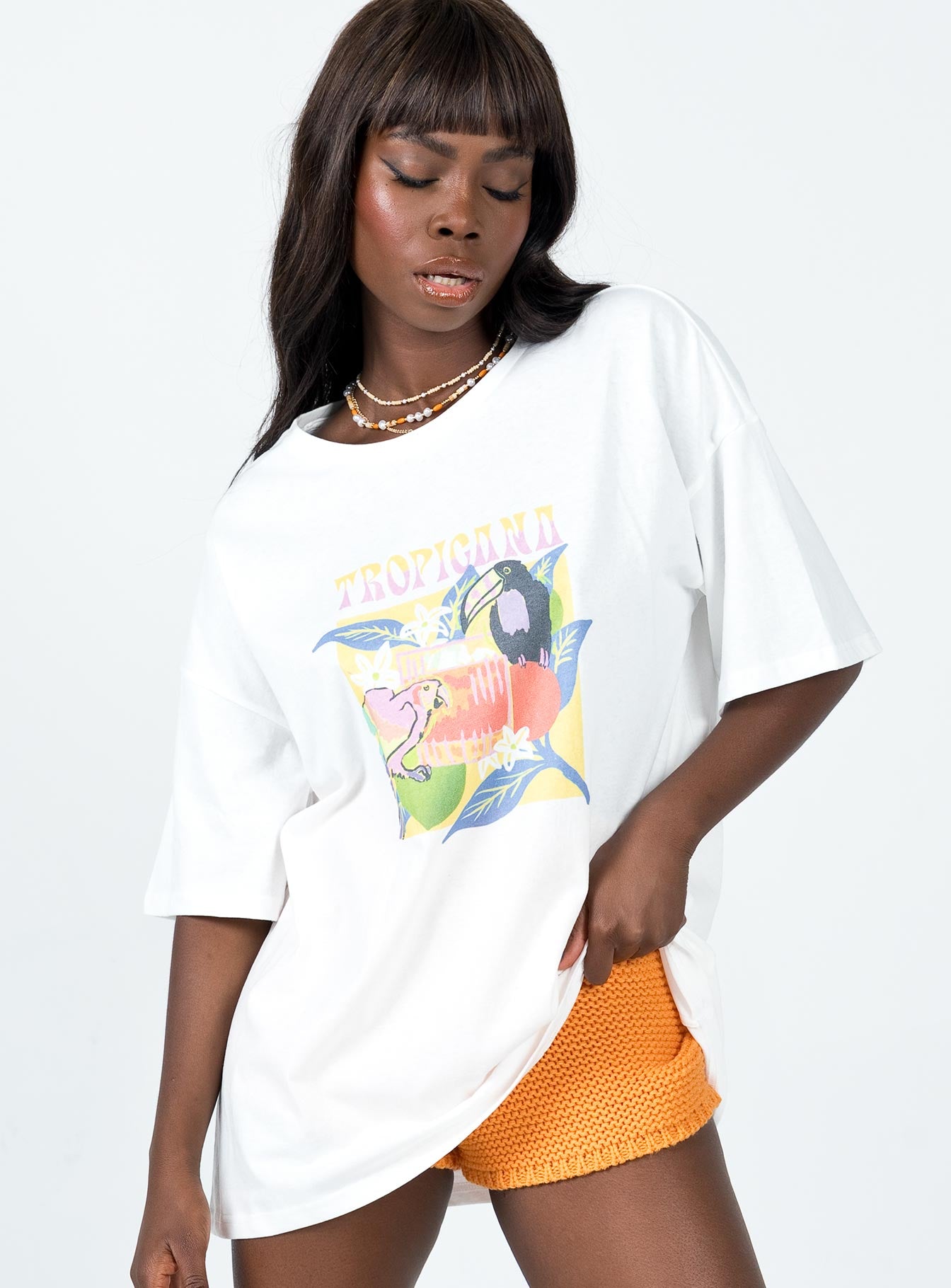 Tropicana Oversized Tee White - Image 3