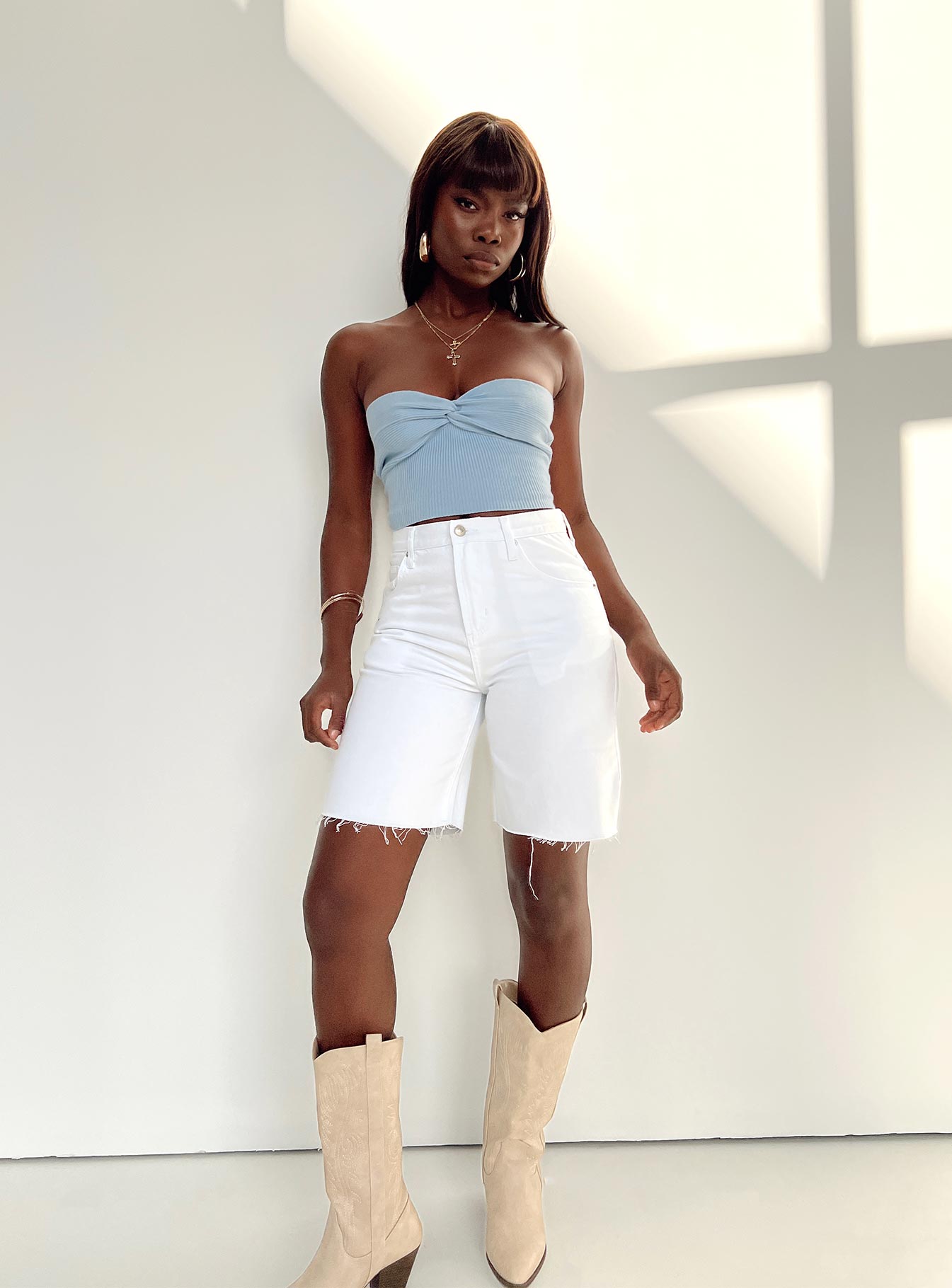 Get It Shorts White Denim - Image 2