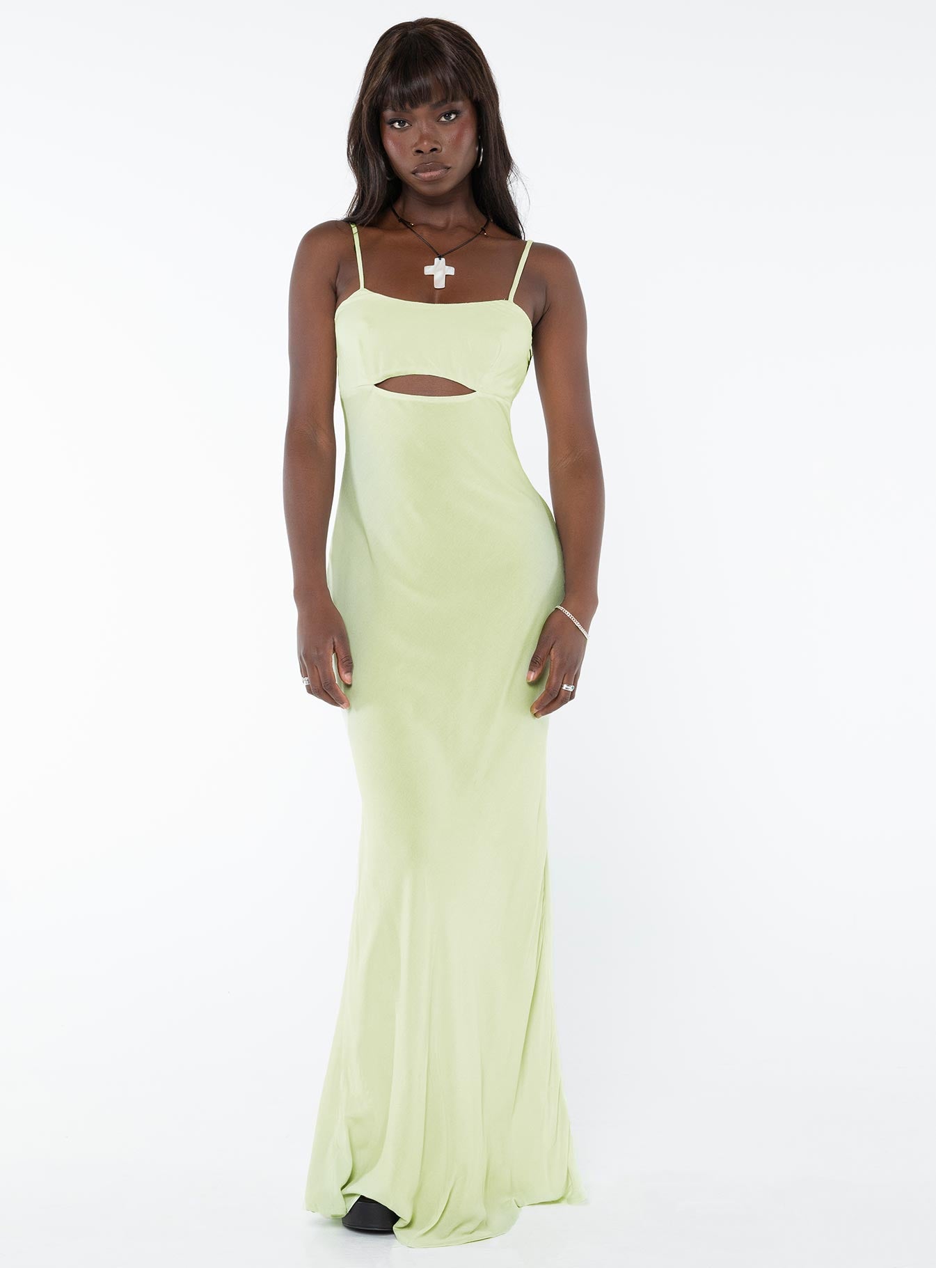 Freda Maxi Dress Lime - Image 2
