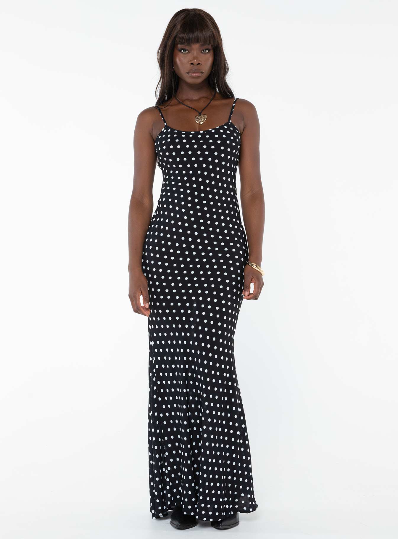 Luncheon Maxi Dress Black Polka Dot - Image 2