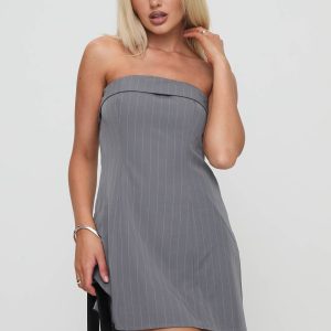 Kaladin Strapless Mini Dress Grey