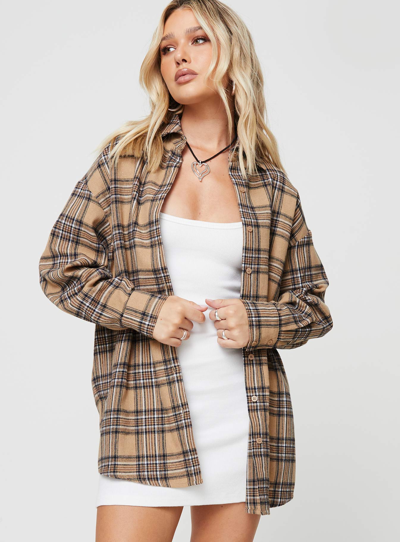 Tollen Shirt Beige Check - Image 2