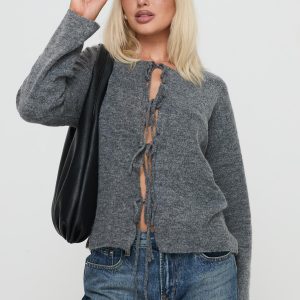 Frosty Knit Cardigan Grey