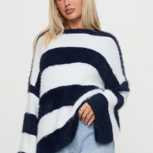 Nerina Knit Sweater Blue / White Stripe
