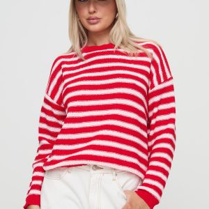 Freeze Knit Sweater Red