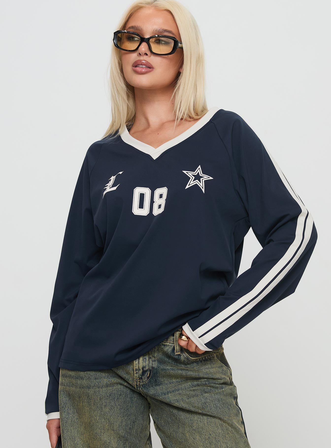 Spectate Top Long Sleeve Navy - Image 2
