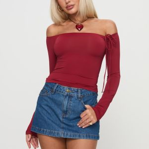 Nicolina Low Rise Denim Mini Skirt Light Wash Tall