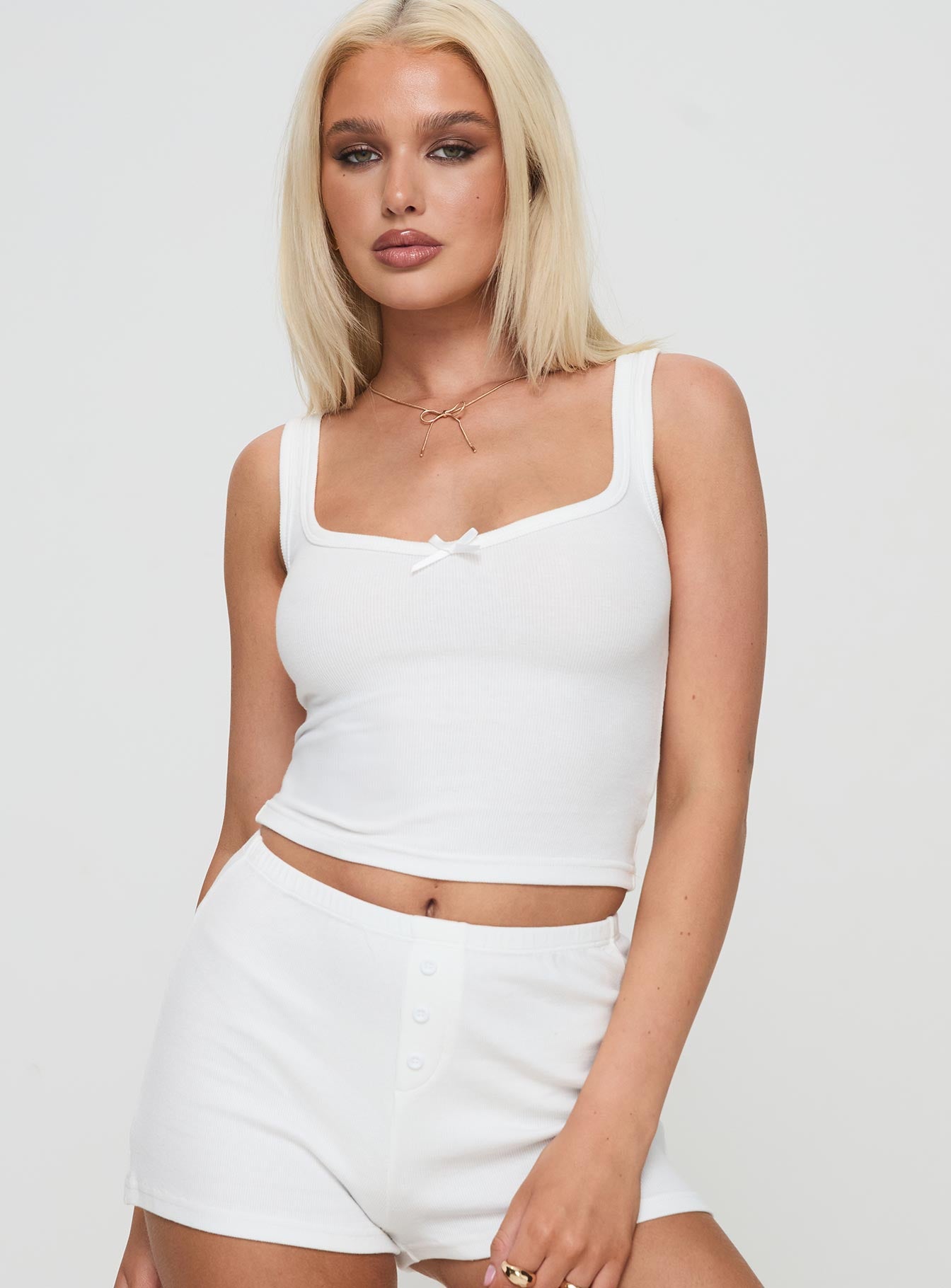 Olivette Rib Top White - Image 2