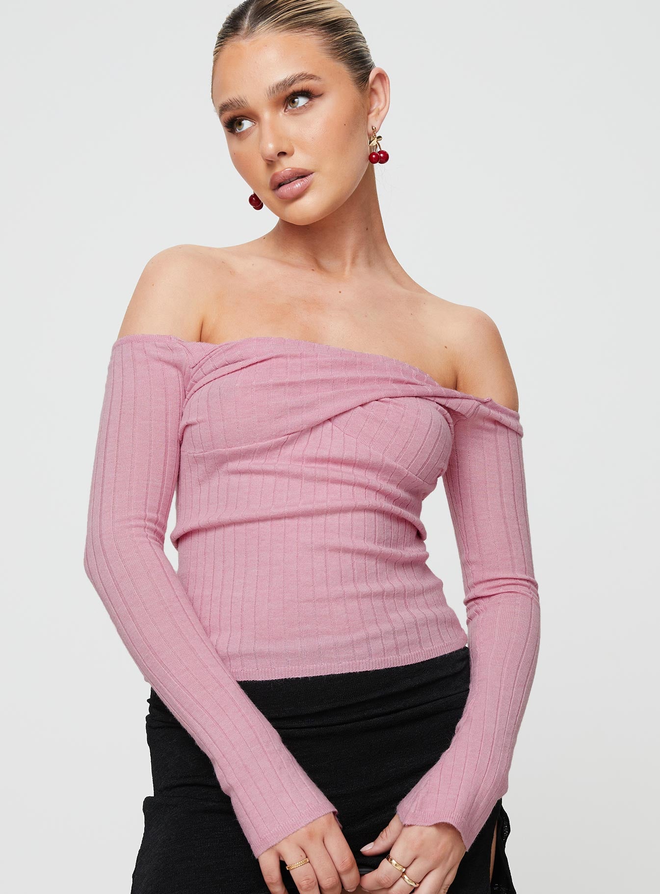 Adalia Long Sleeve Top Pink - Image 2