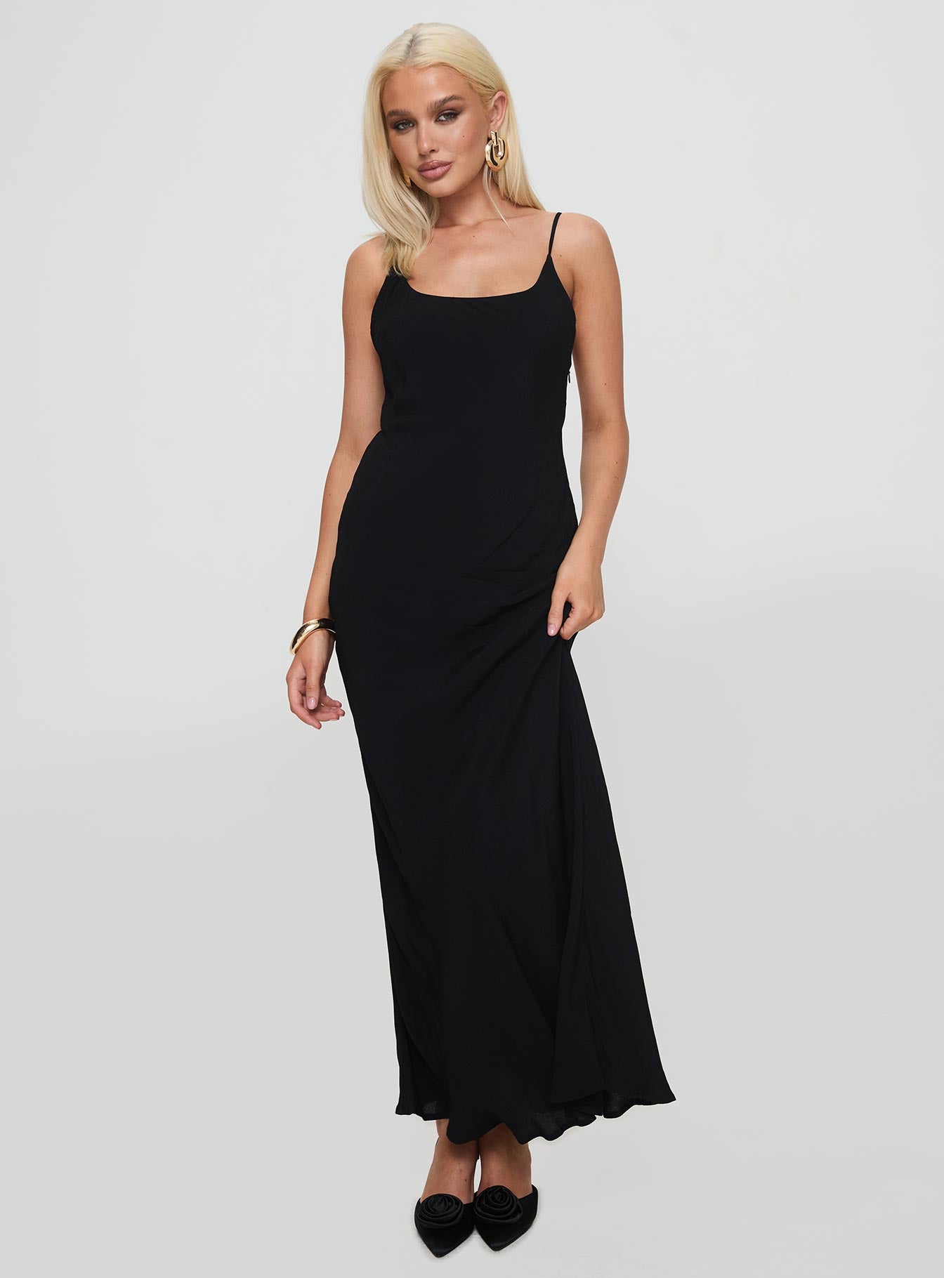Lagane Bias Cut Maxi Dress Black - Image 2