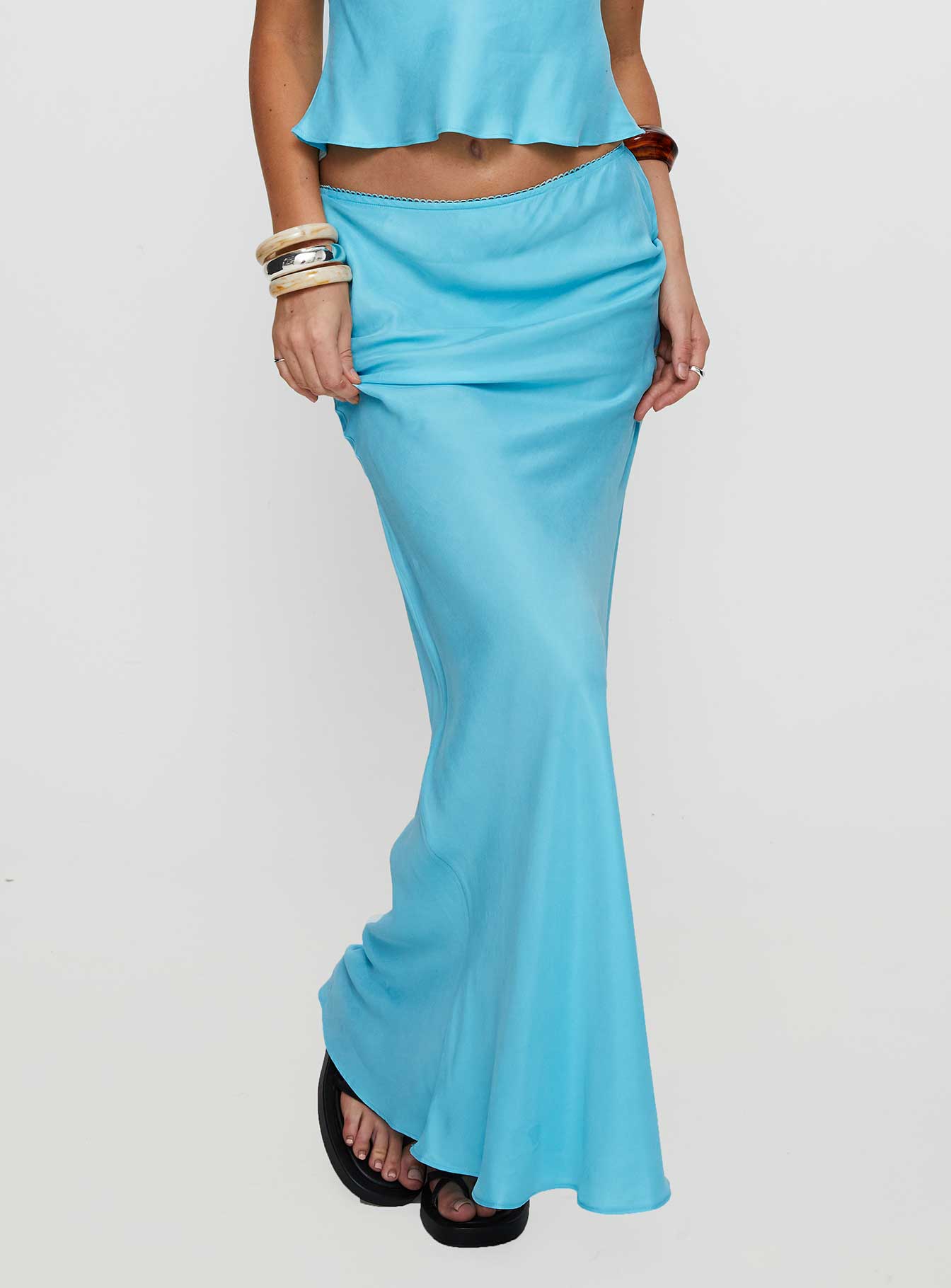 Lucelia Maxi Skirt Aqua - Image 2