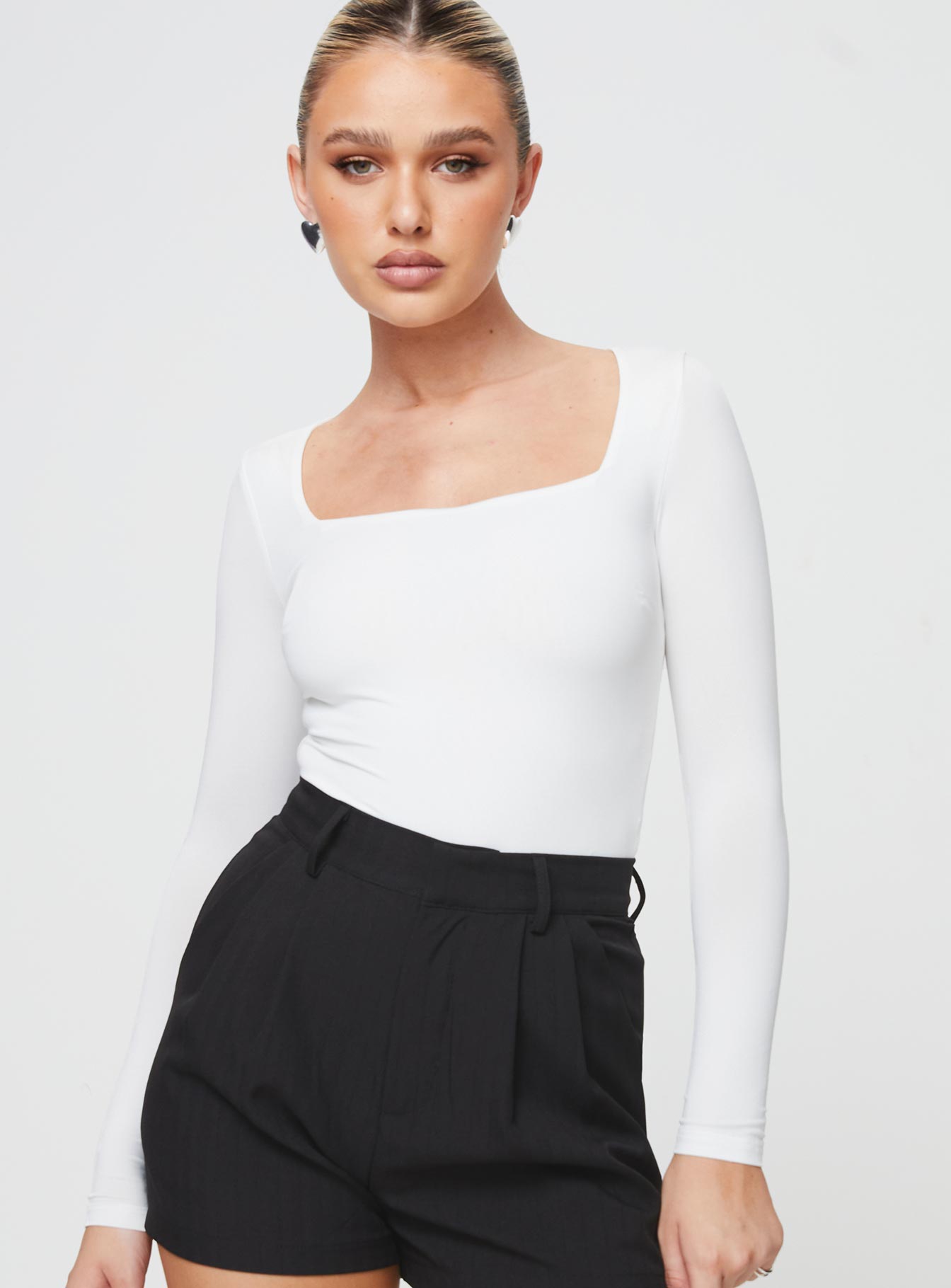 Crasey Long Sleeve Bodysuit White - Image 2