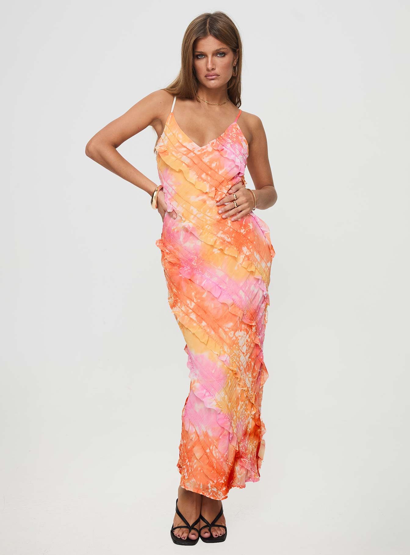 Lars Maxi Dress Orange Multi - Image 2