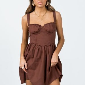 Telka Mini Dress Brown