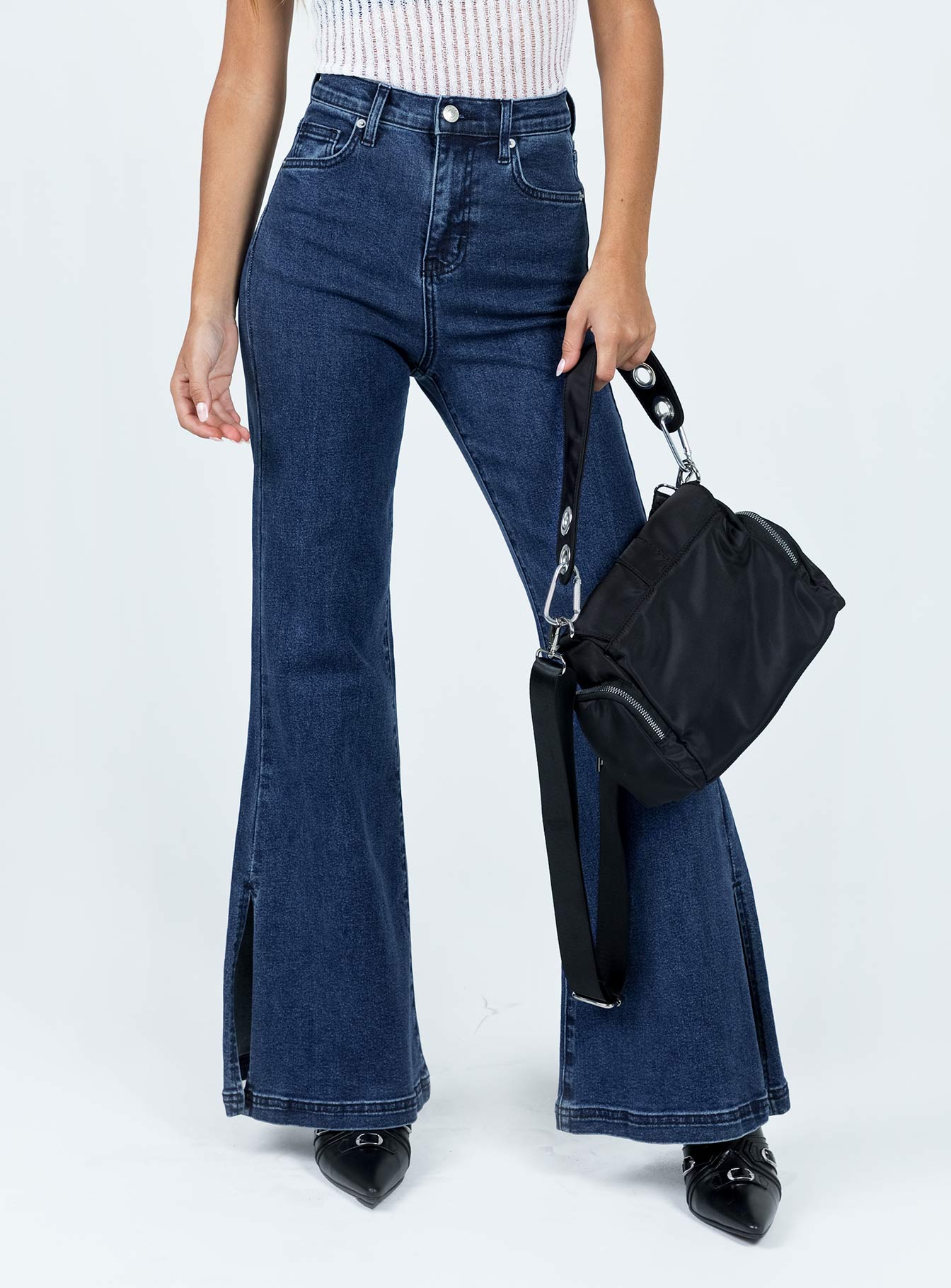 Nairana Split Hem Jeans Dark Wash Denim - Image 2