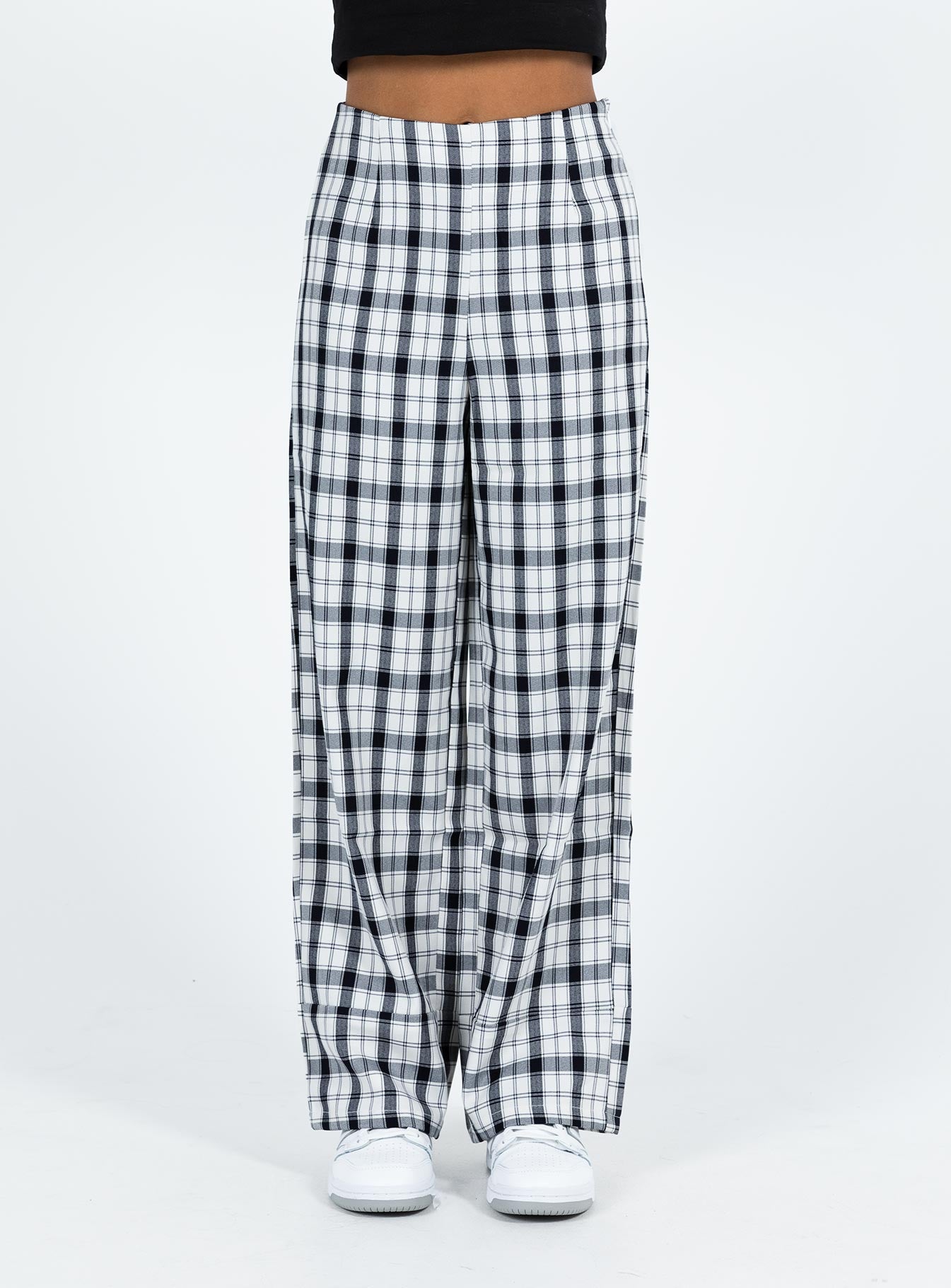 Euros Check Pants Black / White Petite - Image 2